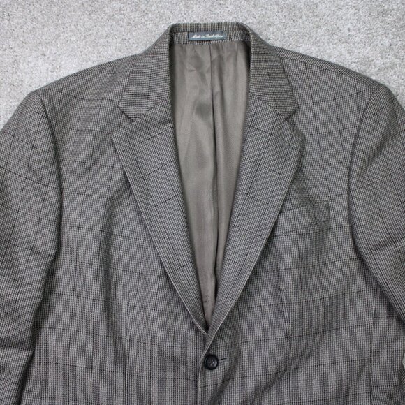 Oscar de la Renta Blazer Men 42R Gray Wool/Cashmere 2 Button Ventless Sport Coat - Picture 15 of 15